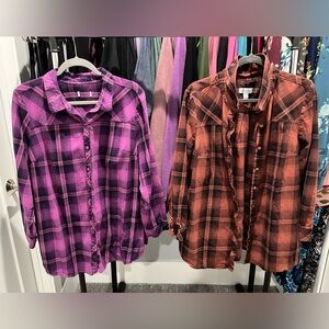 Denim & Co. Button Up Shirts - Set of 2